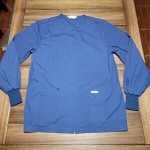 Cherokee LS Scrub Full Snap Navy Jacket - Size Small